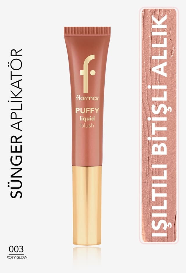 رژگونه مایع Flormar با اپلیکاتور اسفنجی، مرطوبکننده و براق، رنگ 003 Rosy Glow کد 8682536093903 رژگونه مایع Flormar با اپلیکاتور اسفنجی، مرطوبکننده و براق، رنگ 003 Rosy Glow کد 8682536093903