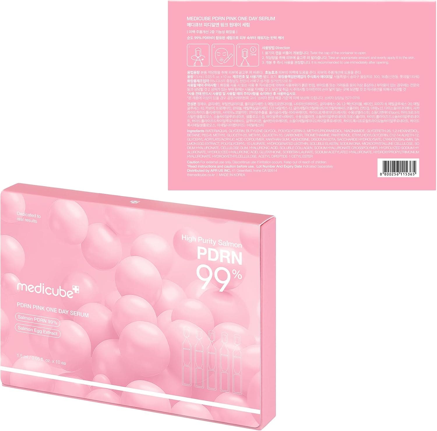 سرم زنانه medicube سالمون DNA PDRN مدل Pink One Day 0.05 fl.oz x 10ea سرم زنانه medicube سالمون DNA PDRN مدل Pink One Day 0.05 fl.oz x 10ea