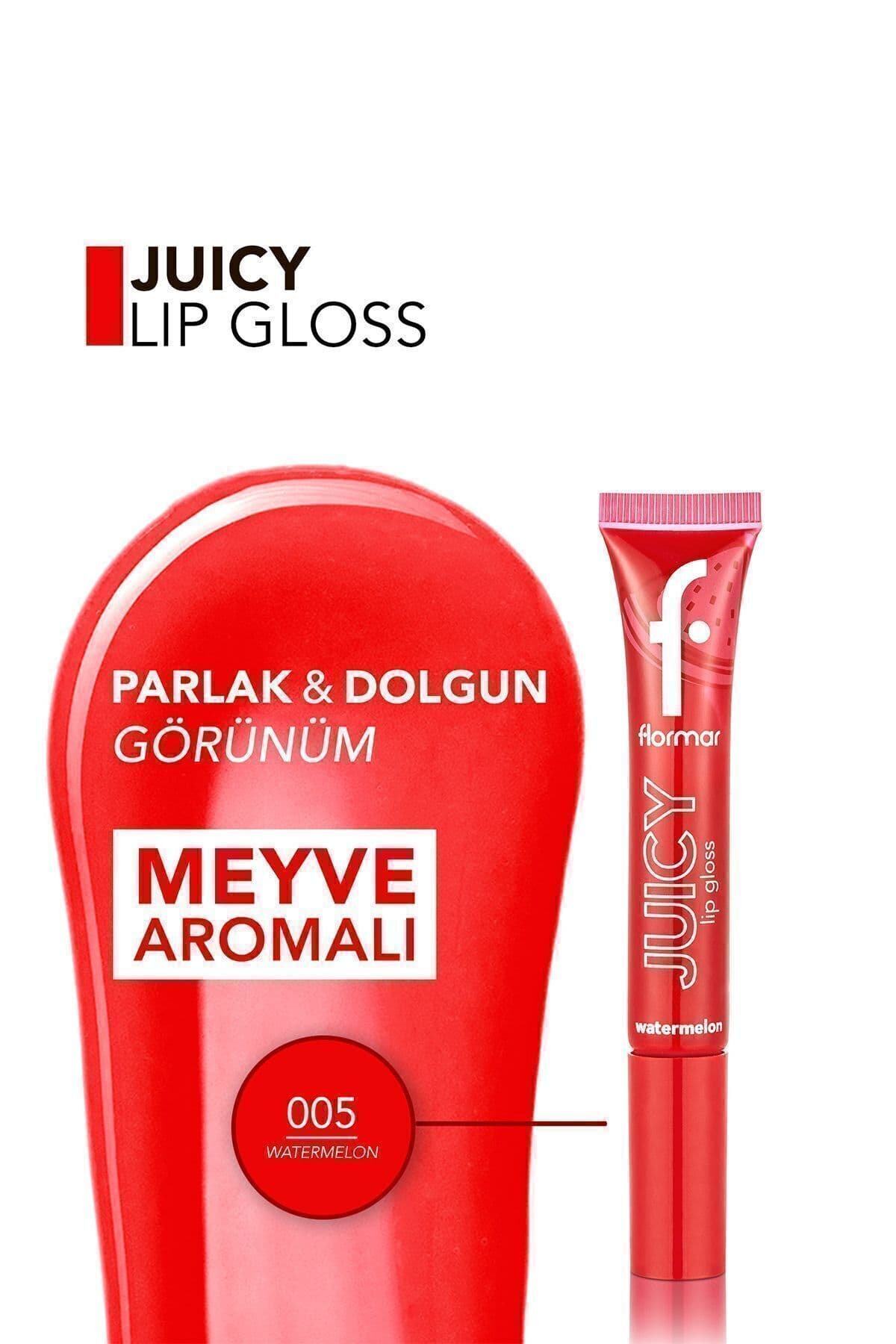 برق لب با رایحه هندوانه Flormar Juicy Lip Gloss رنگ 005 Watermelon برق لب با رایحه هندوانه Flormar Juicy Lip Gloss رنگ 005 Watermelon