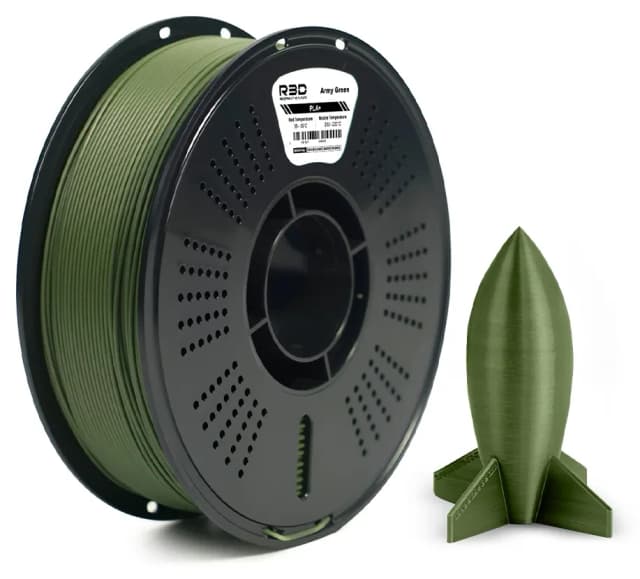 فیلامنت پرینتر سه بعدی R3D PLA+ سبز ارتشی فیلامنت پرینتر سه بعدی R3D PLA+ سبز ارتشی