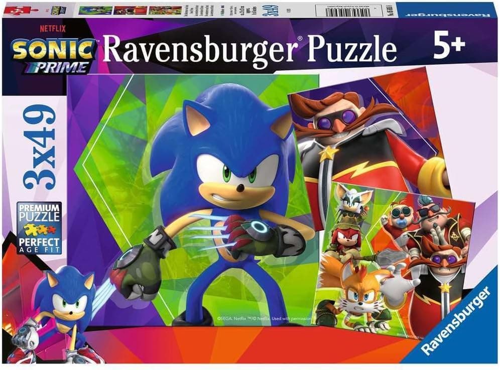 پازل کودکان Ravensburger 3x49p مدل Sonic پازل کودکان Ravensburger 3x49p مدل Sonic