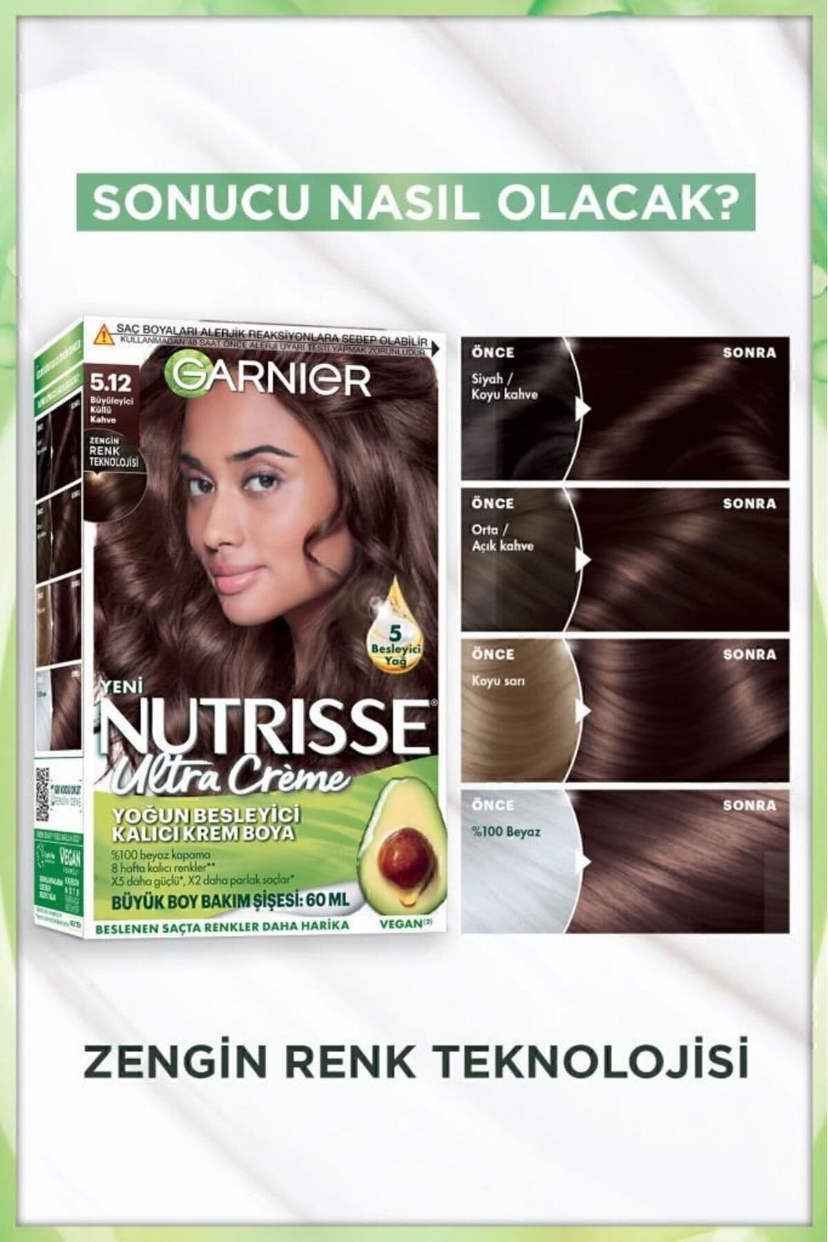 رنگ مو کرمی زنانه Garnier Nutrisse ماندگار مغذی 5.12 قهوهای خاکستری رنگ مو کرمی زنانه Garnier Nutrisse ماندگار مغذی 5.12 قهوهای خاکستری