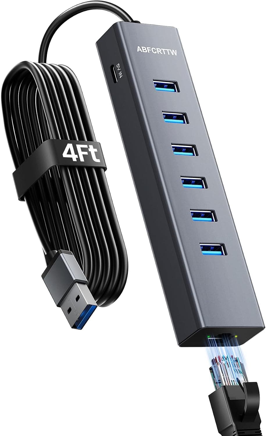 هاب USB 3.0 ABFCRTTW هفتپورت آلومینیومی با کابل 180 cm هاب USB 3.0 ABFCRTTW هفتپورت آلومینیومی با کابل 180 cm