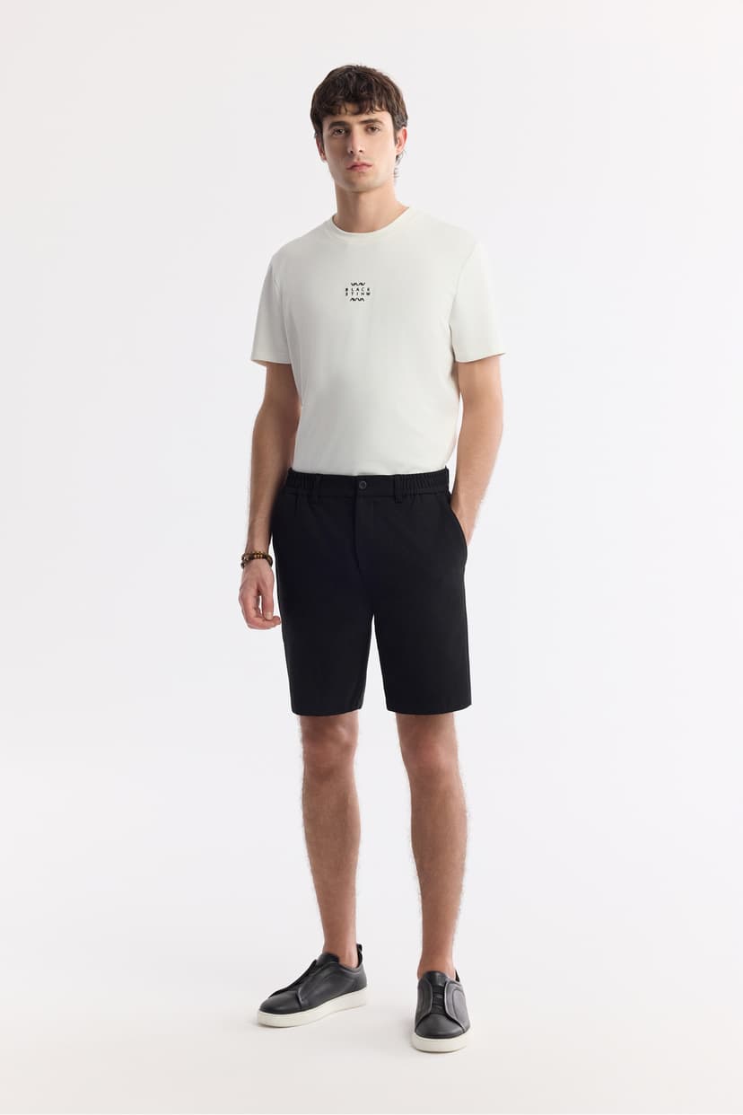 شورت چینو مردانه Avva مشکی کشی کناری گوفره Bi-Stretch Slim Fit مدل A51Y3730 شورت چینو مردانه Avva مشکی کشی کناری گوفره Bi-Stretch Slim Fit مدل A51Y3730