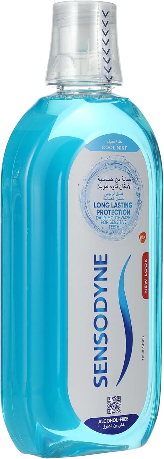 دهانشویه Sensodyne مخصوص دندانهای حساس بدون الکل با طعم نعناع خنک 500 Ml دهانشویه Sensodyne مخصوص دندانهای حساس بدون الکل با طعم نعناع خنک 500 Ml