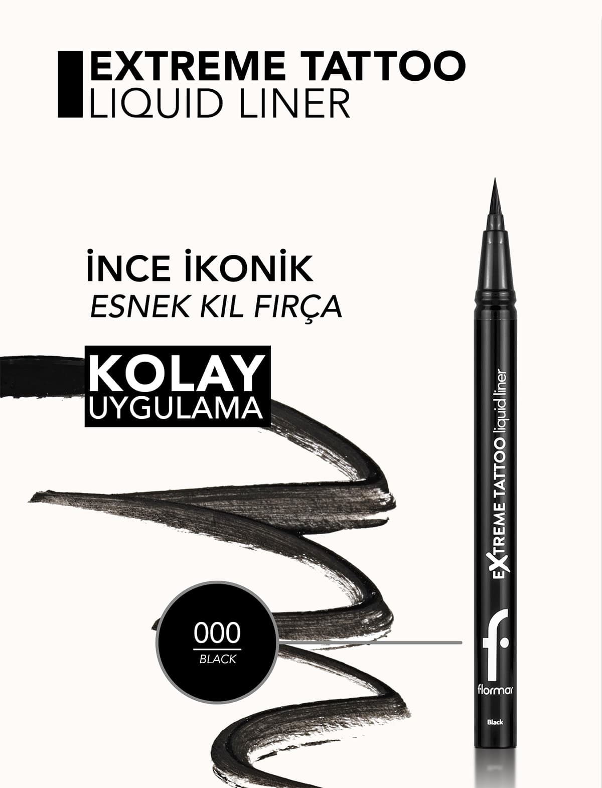خط چشم مایع Flormar Extreme Tattoo با رنگدانه قوی، پایان مات و بدون ریزش خط چشم مایع Flormar Extreme Tattoo با رنگدانه قوی، پایان مات و بدون ریزش