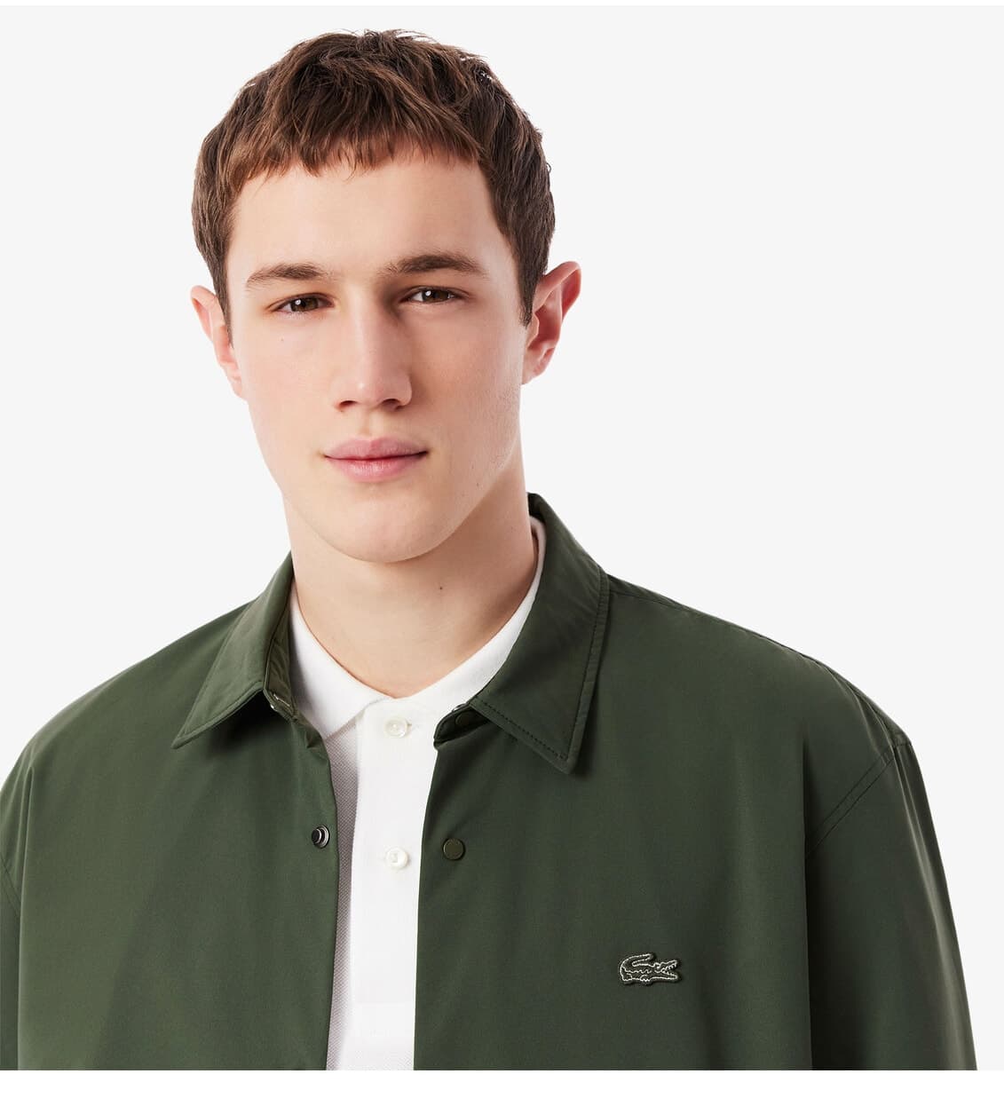 پیراهن رویی مردانه Lacoste فیت اورسایز خاکی پیراهن رویی مردانه Lacoste فیت اورسایز خاکی
