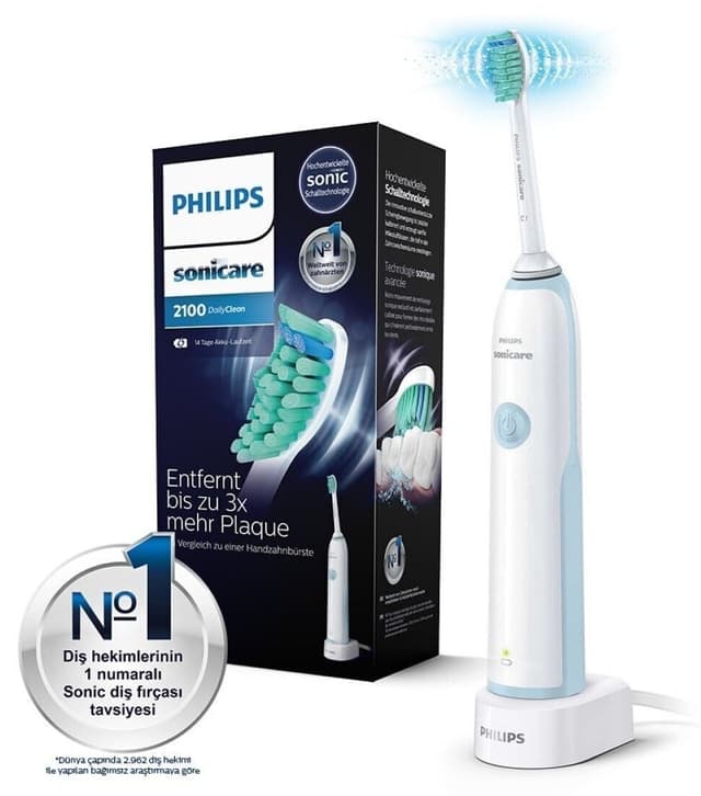 مسواک برقی Philips Daily Clean 2100 مدل Hx3212/01 بههمراه سریهای یدک Hx9022/10 مسواک برقی Philips Daily Clean 2100 مدل Hx3212/01 بههمراه سریهای یدک Hx9022/10