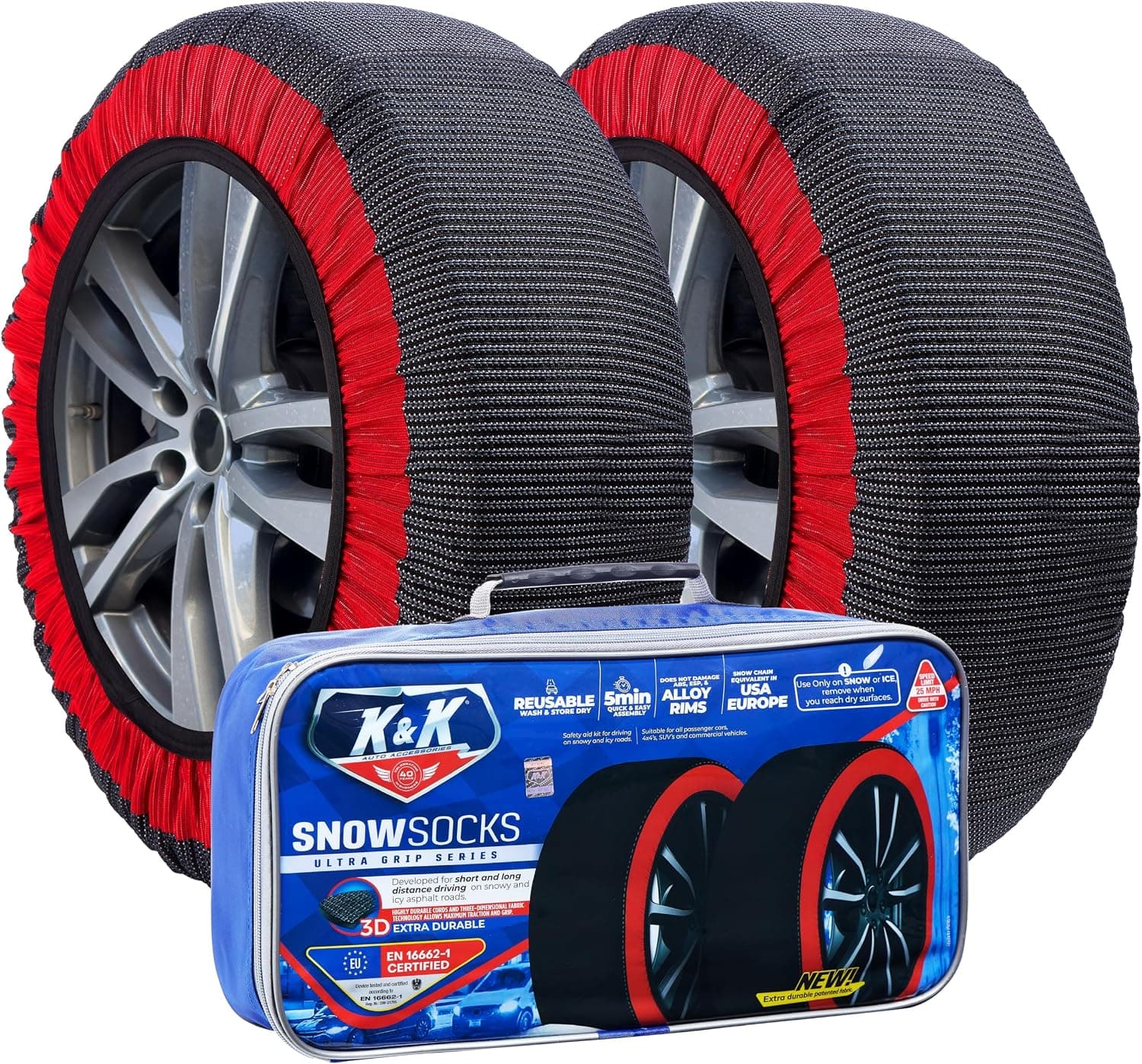 جوراب چرخ برف K&K Automotive Pro Series سایز European X-Large جوراب چرخ برف K&K Automotive Pro Series سایز European X-Large