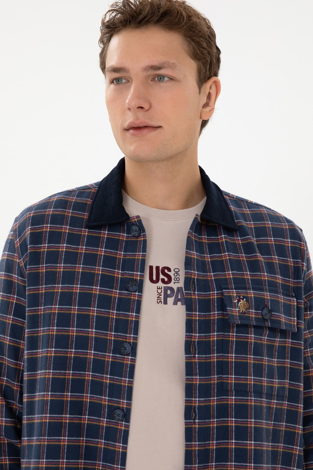 پیراهن مردانه U.S. Polo Assn. آستین بلند سرمهای چهارخانه جیبدار مدل 50316574-VR033 پیراهن مردانه U.S. Polo Assn. آستین بلند سرمهای چهارخانه جیبدار مدل 50316574-VR033