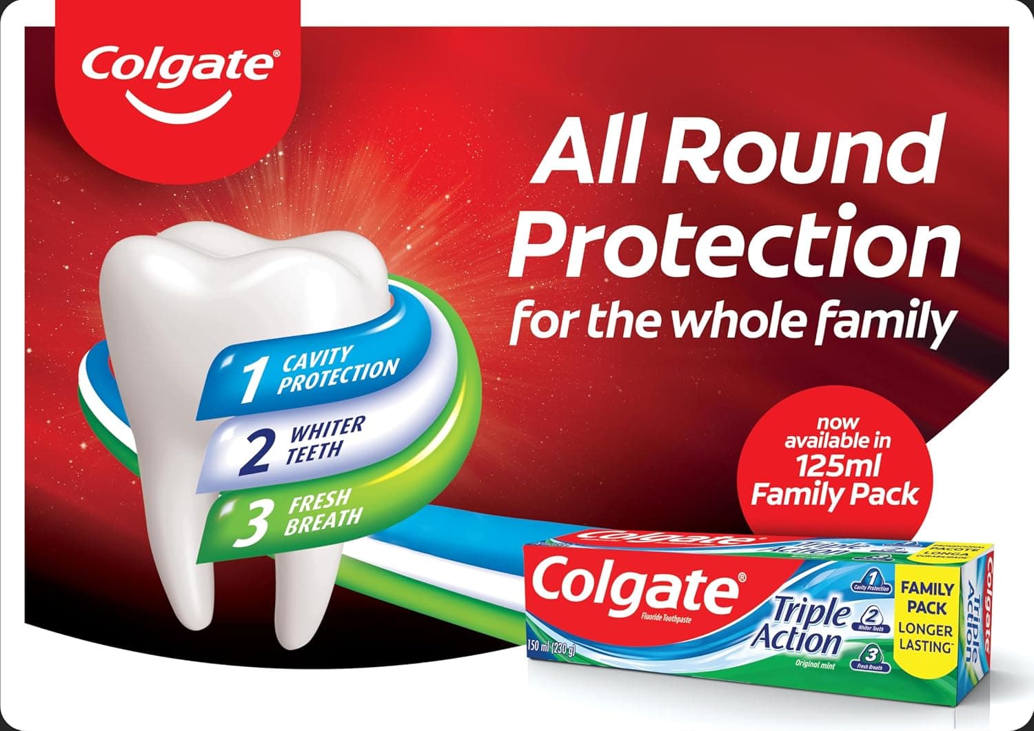 خمیردندان Colgate سهاثر با محافظت ضدپوسیدگی و طراوت نعنایی 150 ml خمیردندان Colgate سهاثر با محافظت ضدپوسیدگی و طراوت نعنایی 150 ml