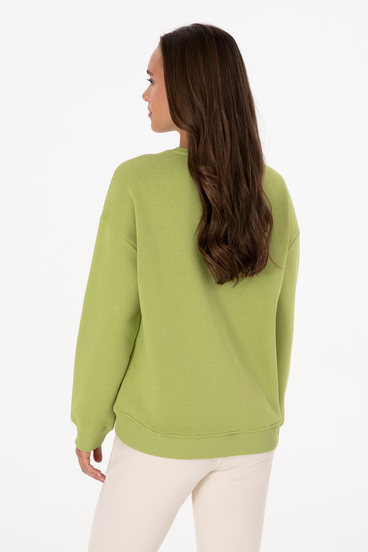 سوئیشرت زنانه U.S. Polo Assn. یقه گرد بیسیک سبز پستهای مدل 50313586-VR087 سوئیشرت زنانه U.S. Polo Assn. یقه گرد بیسیک سبز پستهای مدل 50313586-VR087