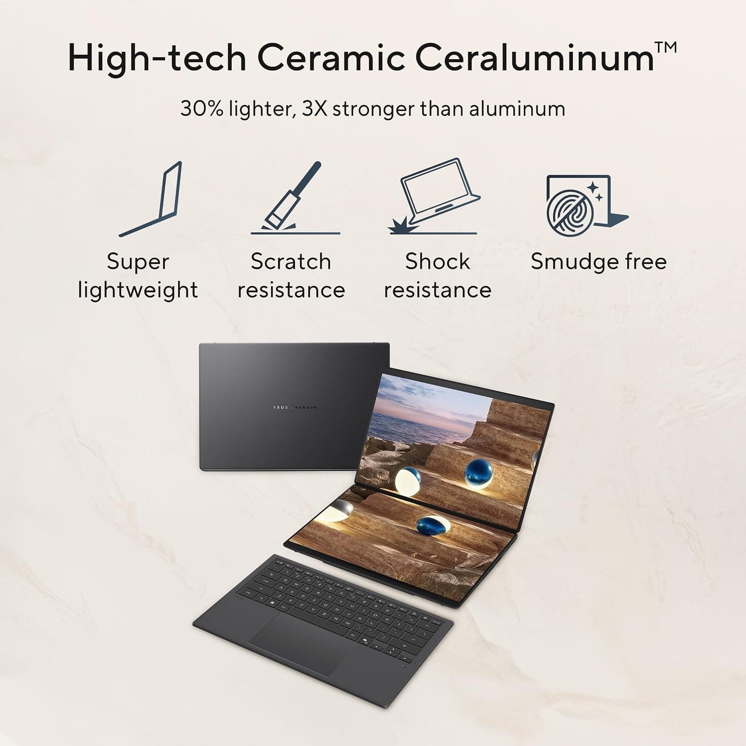 لپتاپ ASUS Zenbook Duo نمایشگر دوگانه OLED 14 اینچی خاکستری لپتاپ ASUS Zenbook Duo نمایشگر دوگانه OLED 14 اینچی خاکستری