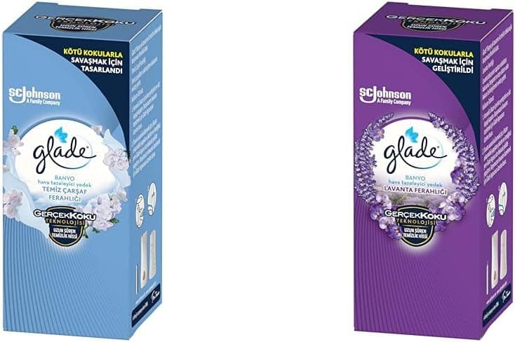 خوشبوکننده هوای یدکی حمام Glade با رایحه ملحفه تمیز و لاوندر 2x10 ml خوشبوکننده هوای یدکی حمام Glade با رایحه ملحفه تمیز و لاوندر 2x10 ml