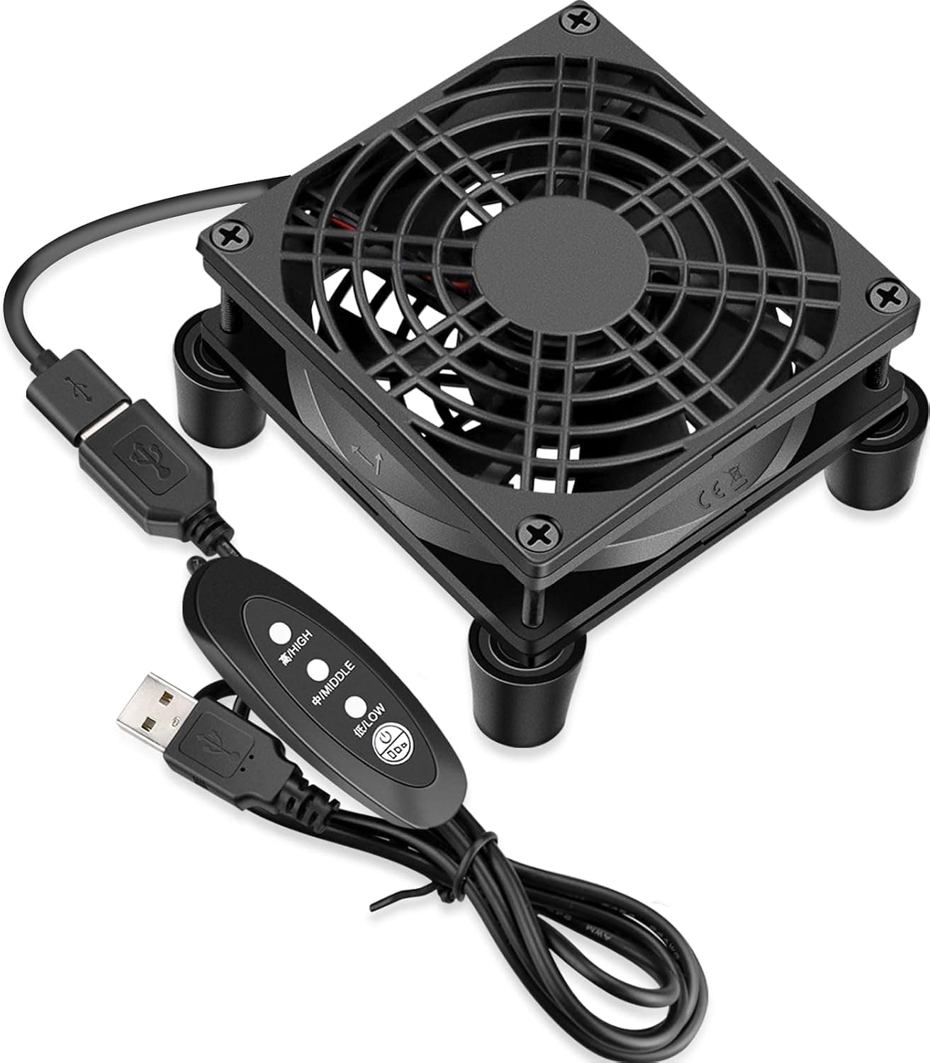 فن خنککننده دوقلو 120mm 5V USB برای روتر GDSTIME با جریان هوای 102CFM فن خنککننده دوقلو 120mm 5V USB برای روتر GDSTIME با جریان هوای 102CFM