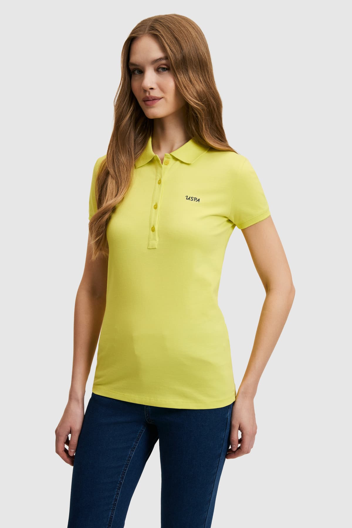 تیشرت یقه پولو زنانه U.S. Polo Assn. سبز پستهای ساده مدل 50323461-VR087 تیشرت یقه پولو زنانه U.S. Polo Assn. سبز پستهای ساده مدل 50323461-VR087