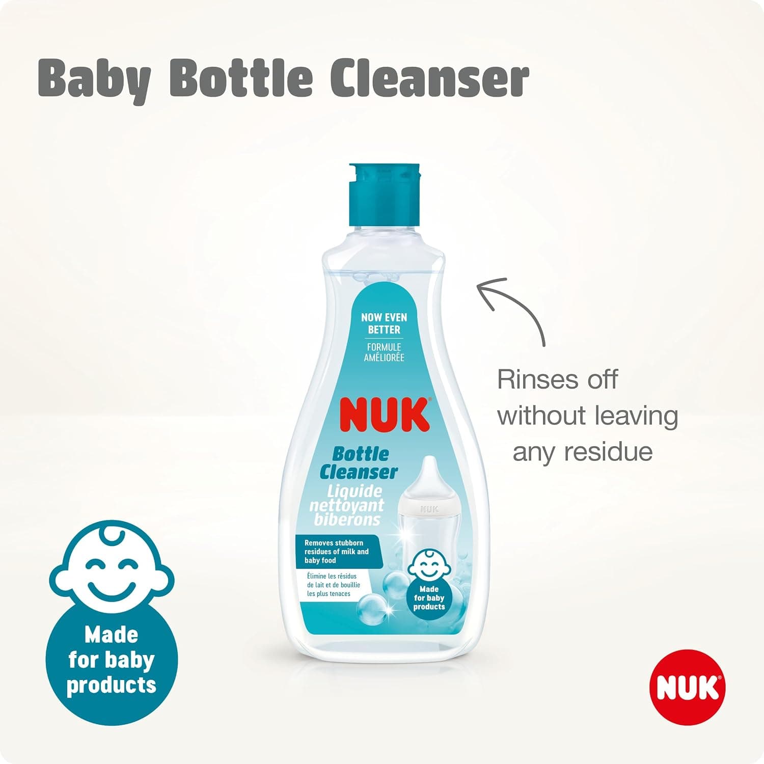 مایع شستشوی بطری کودک NUK بدون عطر pH خنثی 2 x 500 ML مایع شستشوی بطری کودک NUK بدون عطر pH خنثی 2 x 500 ML