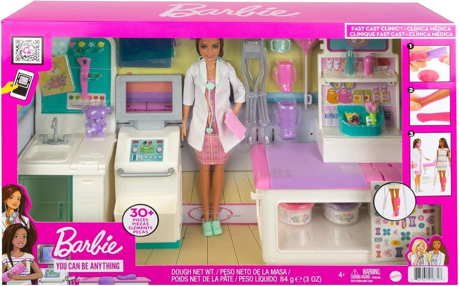 ست بازی کلینیک دخترانه Barbie با عروسک پزشک سبزه 30 cm و بیش از 30 قطعه، مدل GTN61 ست بازی کلینیک دخترانه Barbie با عروسک پزشک سبزه 30 cm و بیش از 30 قطعه، مدل GTN61
