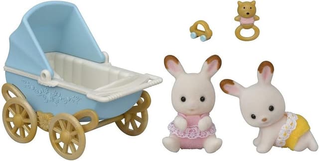 عروسکهای نوزاد دوقلوی خرگوش Sylvanian Families با گوشهای شکلاتی عروسکهای نوزاد دوقلوی خرگوش Sylvanian Families با گوشهای شکلاتی