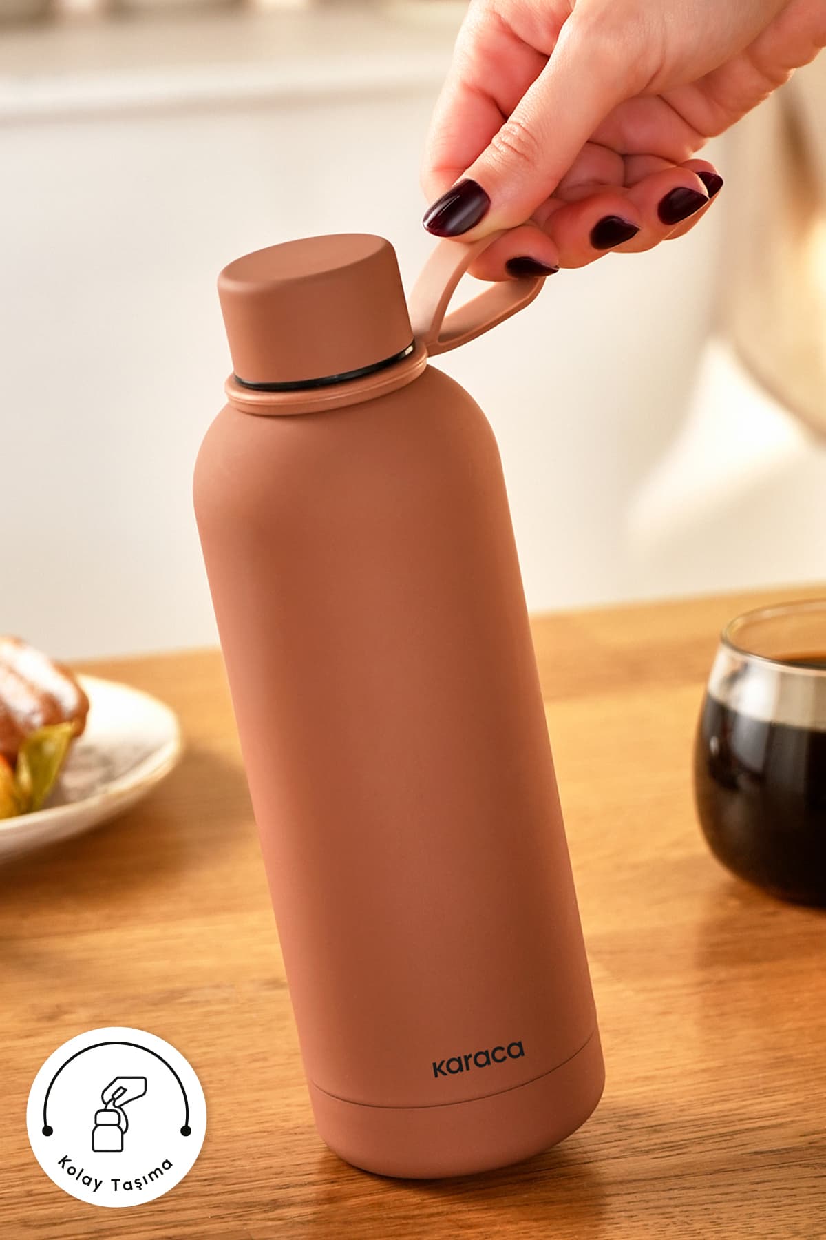 فلاسک استیل ضدنشت Karaca Aly Soft Touch 500 ml به رنگ موکا موس فلاسک استیل ضدنشت Karaca Aly Soft Touch 500 ml به رنگ موکا موس