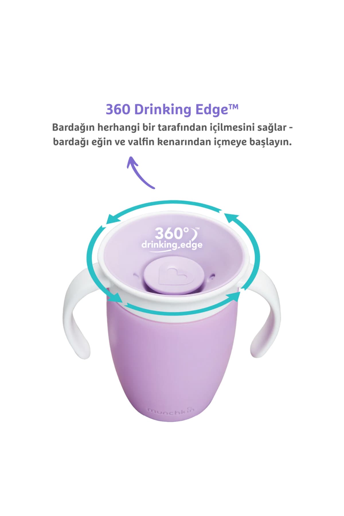 لیوان آموزشی کودک Munchkin Mucize 360 بنفش 207ml 6ay+ 1 عدد لیوان آموزشی کودک Munchkin Mucize 360 بنفش 207ml 6ay+ 1 عدد