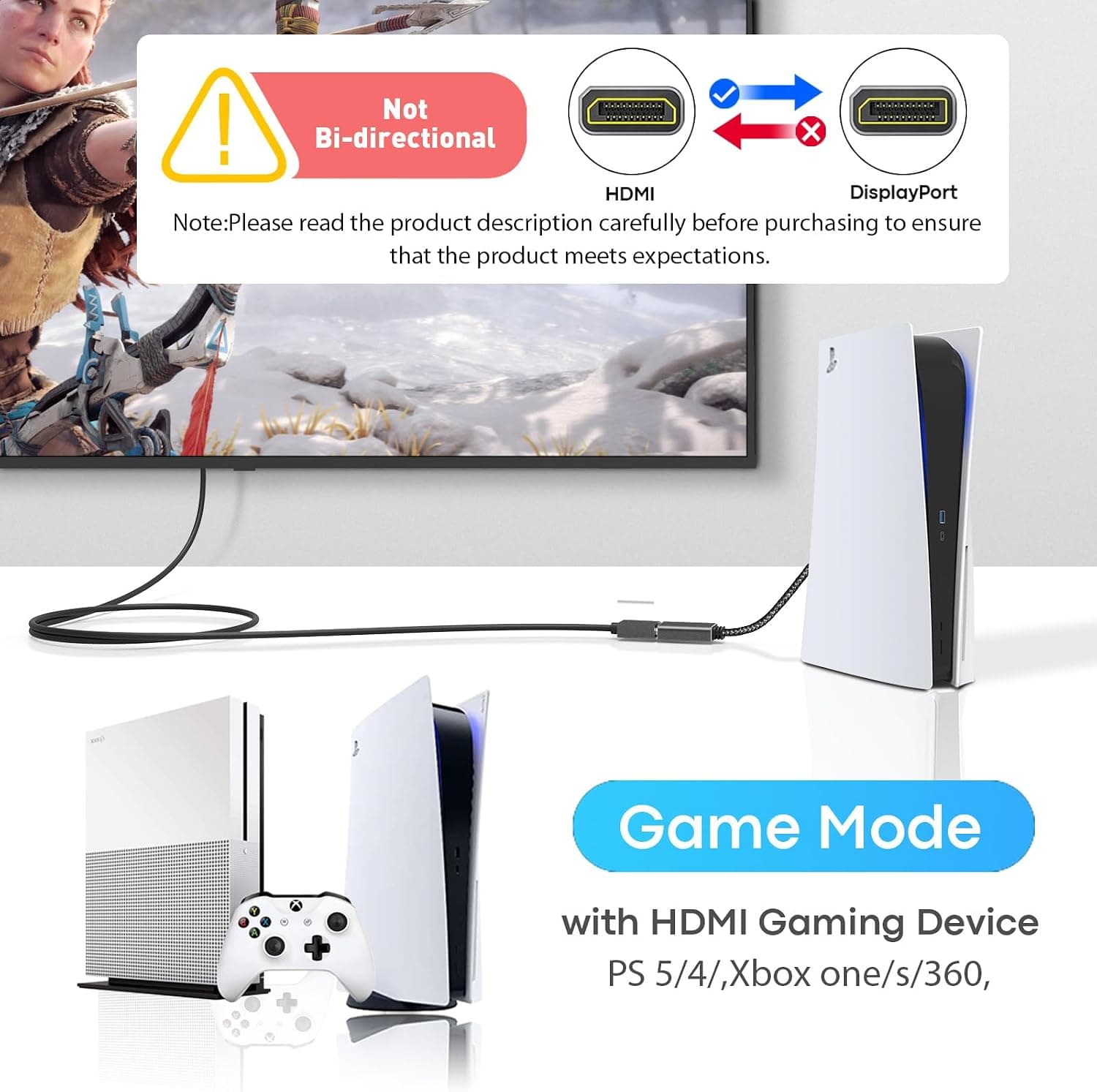 مبدل HDMI به DisplayPort TECHTOBOX با روکش بافتهشده 4K60Hz، HDMI نری به DisplayPort مادگی مبدل HDMI به DisplayPort TECHTOBOX با روکش بافتهشده 4K60Hz، HDMI نری به DisplayPort مادگی