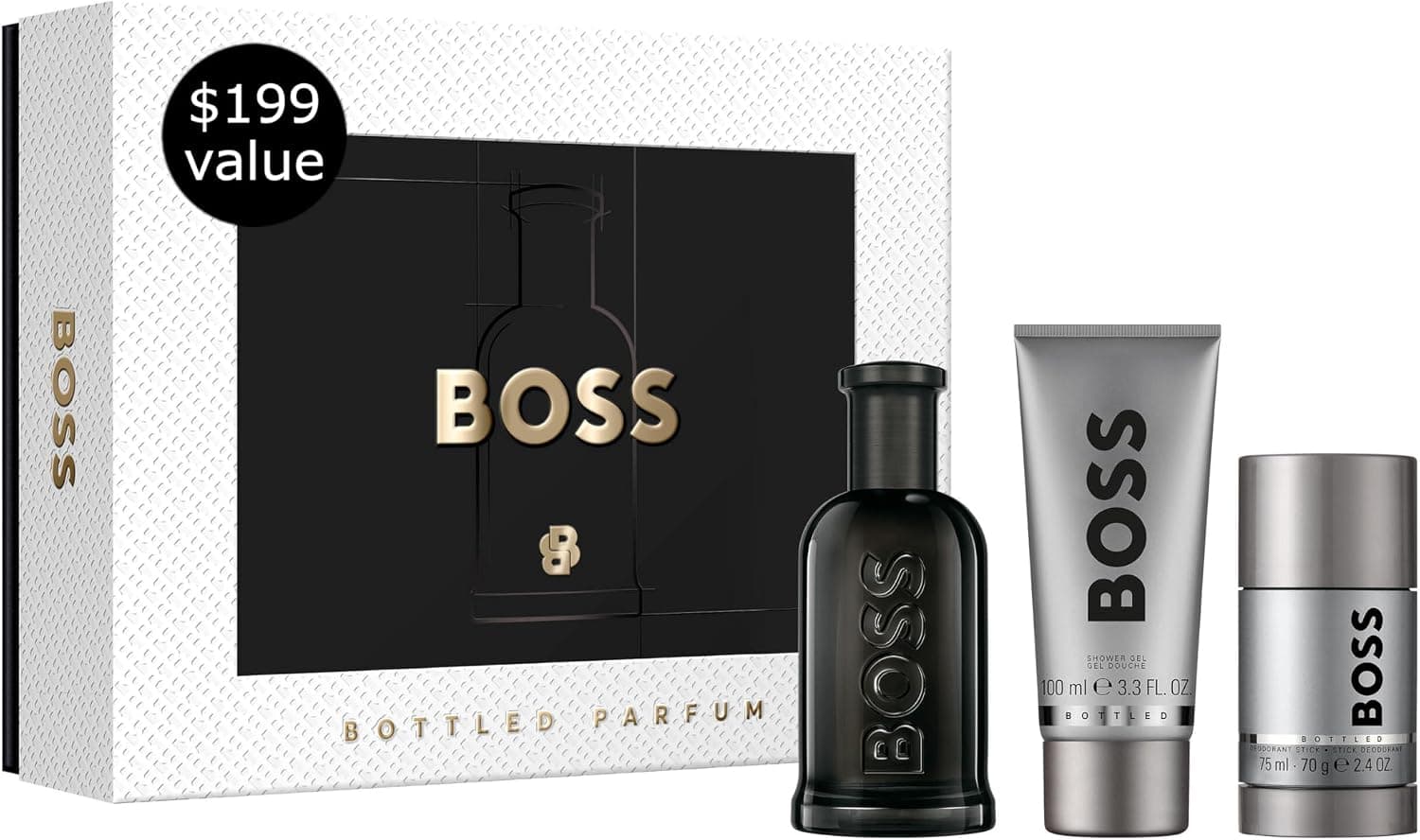 ست عطر مردانه Hugo Boss No:6 Bottled 100ml، ژل شستشو 100ml و دئودورانت استیک ست عطر مردانه Hugo Boss No:6 Bottled 100ml، ژل شستشو 100ml و دئودورانت استیک