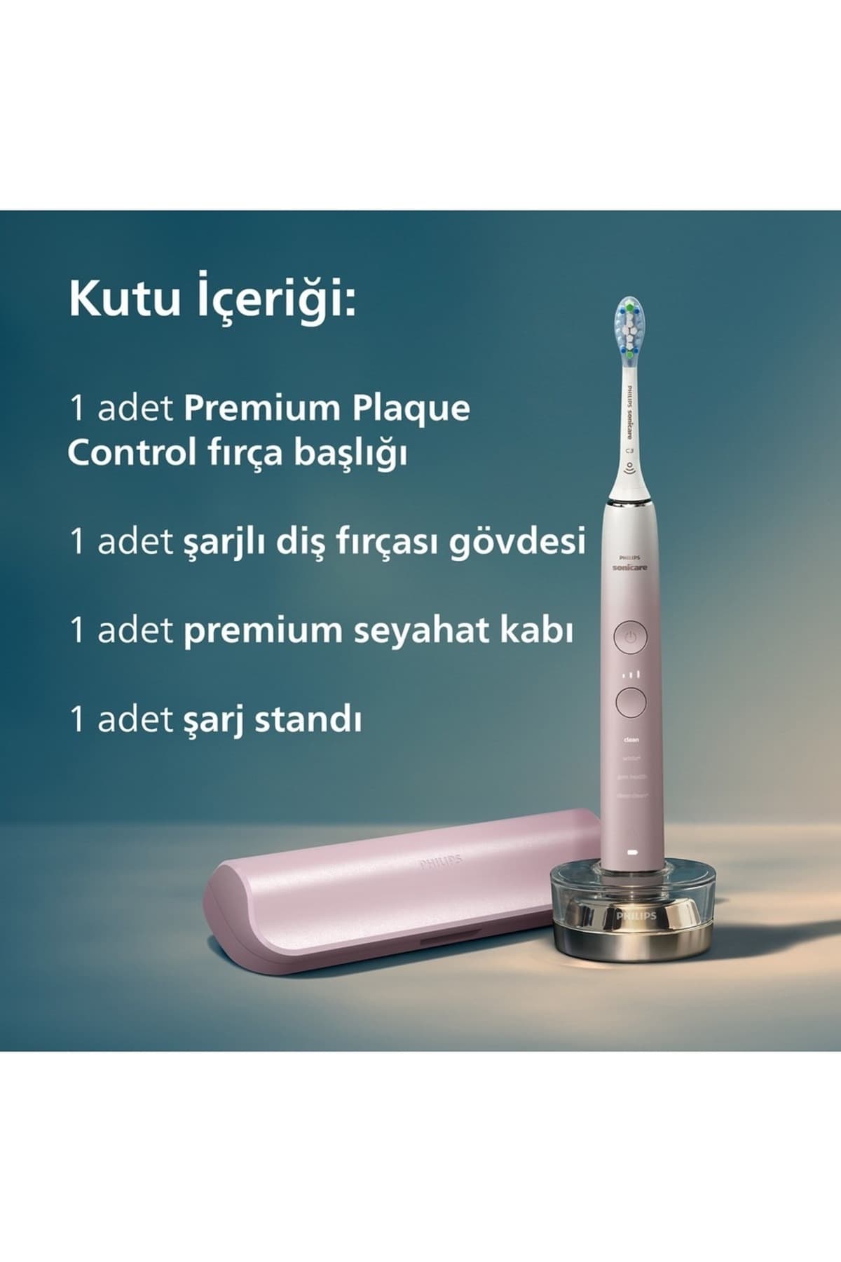 مسواک برقی شارژی Philips Sonicare DiamondClean 9000، 4 حالت تمیزکردن، حسگر فشار، صورتی گرادیانی مسواک برقی شارژی Philips Sonicare DiamondClean 9000، 4 حالت تمیزکردن، حسگر فشار، صورتی گرادیانی