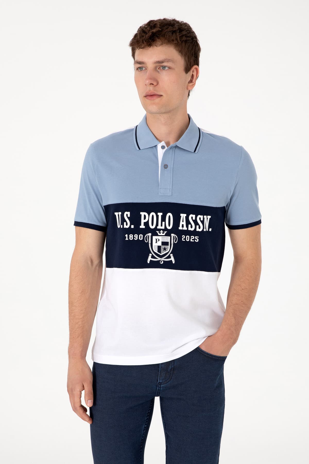 تیشرت مردانه U.S. Polo Assn. فیت معمولی یقه پولو سفید مدل 50299817-VR013 تیشرت مردانه U.S. Polo Assn. فیت معمولی یقه پولو سفید مدل 50299817-VR013