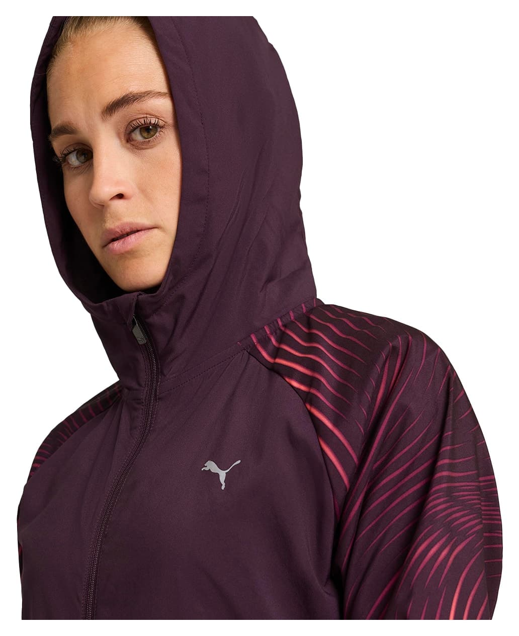 ژاکت دویدن زنانه Puma بنفش چاپ AOP Run Favorite مدل 52403544 ژاکت دویدن زنانه Puma بنفش چاپ AOP Run Favorite مدل 52403544