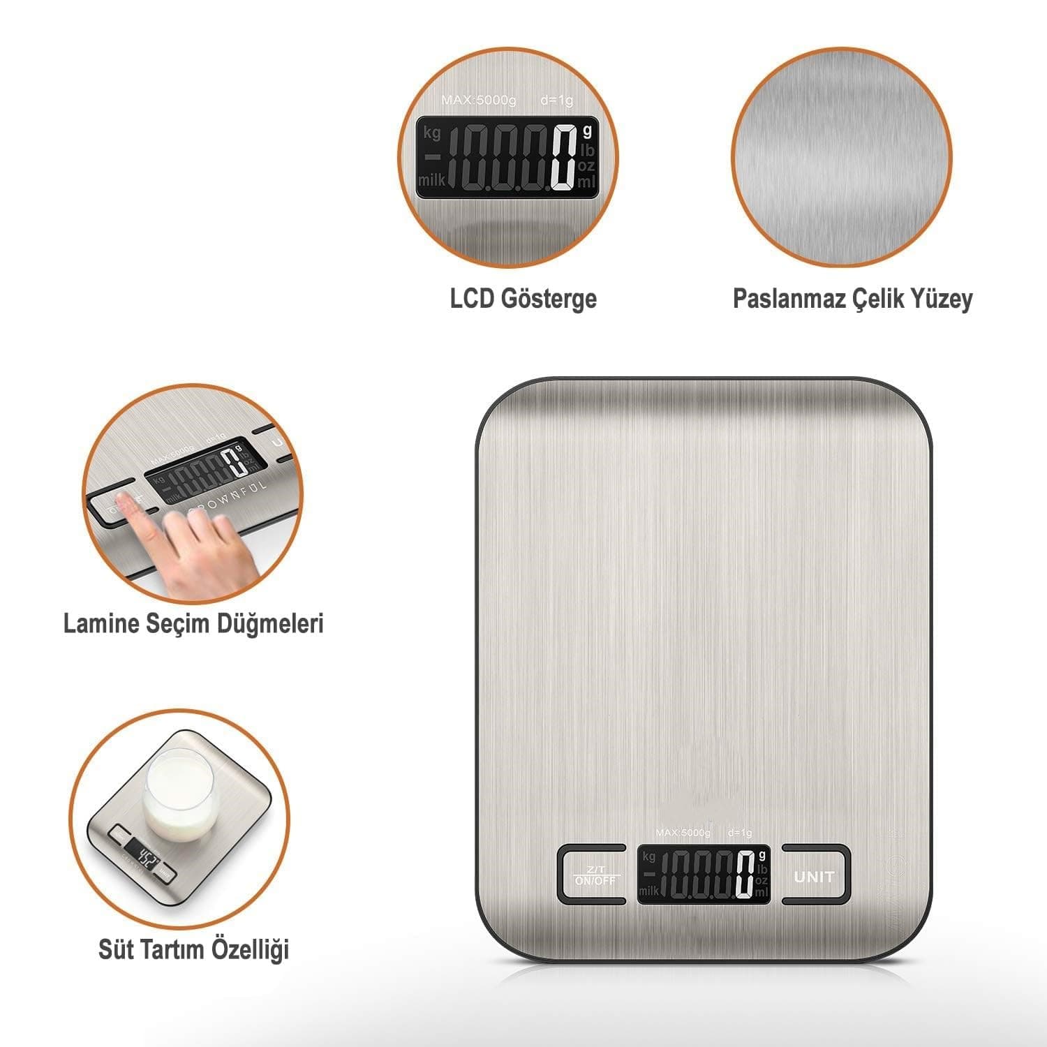 ترازو آشپزخانه دیجیتال Orret Home سطح استیل ضدزنگ ظرفیت 5 کیلوگرم صفحه LCD ترازو آشپزخانه دیجیتال Orret Home سطح استیل ضدزنگ ظرفیت 5 کیلوگرم صفحه LCD