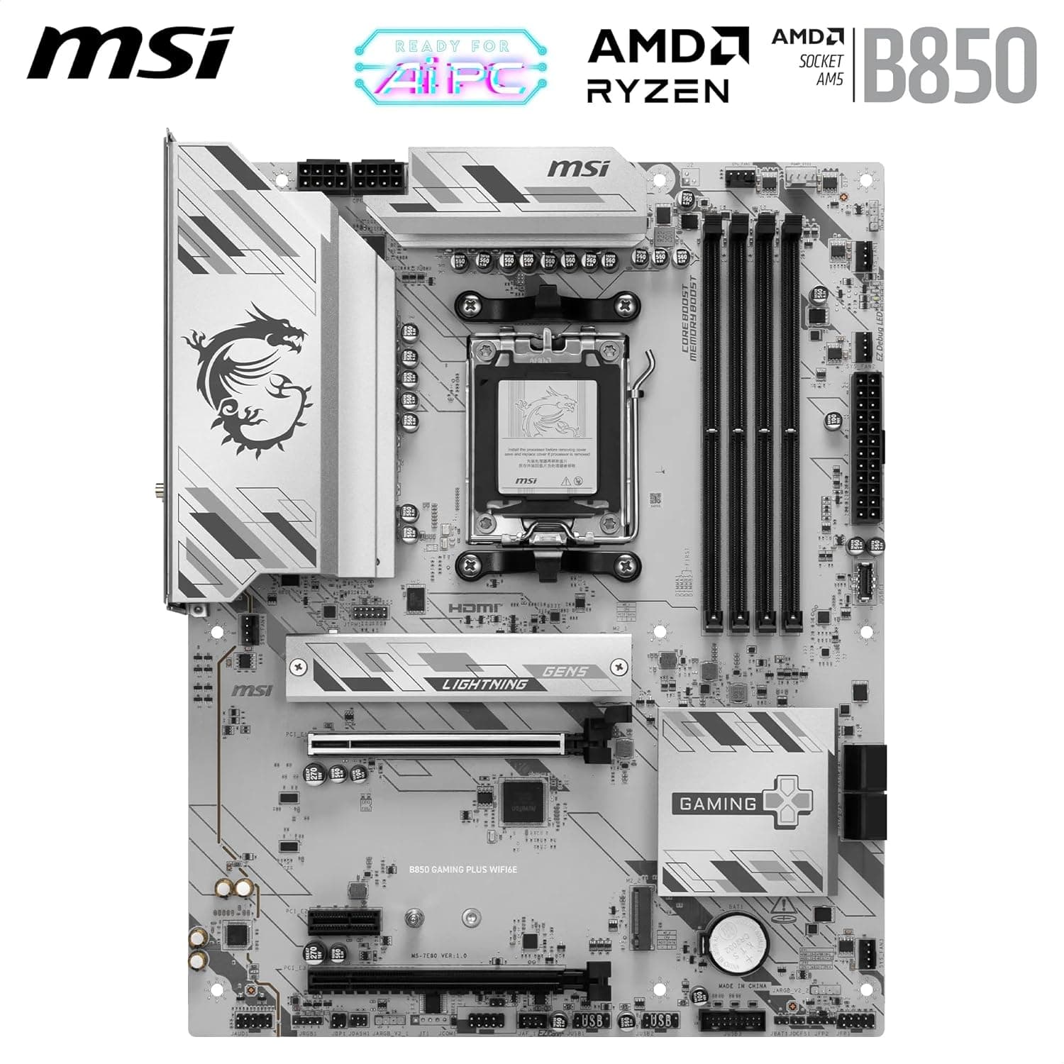 مادربرد MSI ATX با سوکت AM5 مدل B850 Gaming Plus WIFI6E مادربرد MSI ATX با سوکت AM5 مدل B850 Gaming Plus WIFI6E
