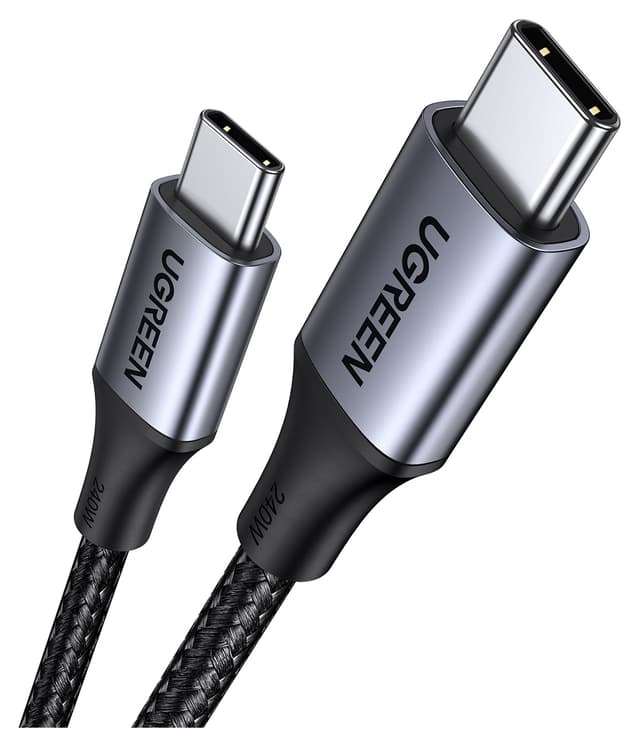 کابل شارژ سریع Ugreen USB-C 240W بافته 1 m سیاه مدل 15311 کابل شارژ سریع Ugreen USB-C 240W بافته 1 m سیاه مدل 15311