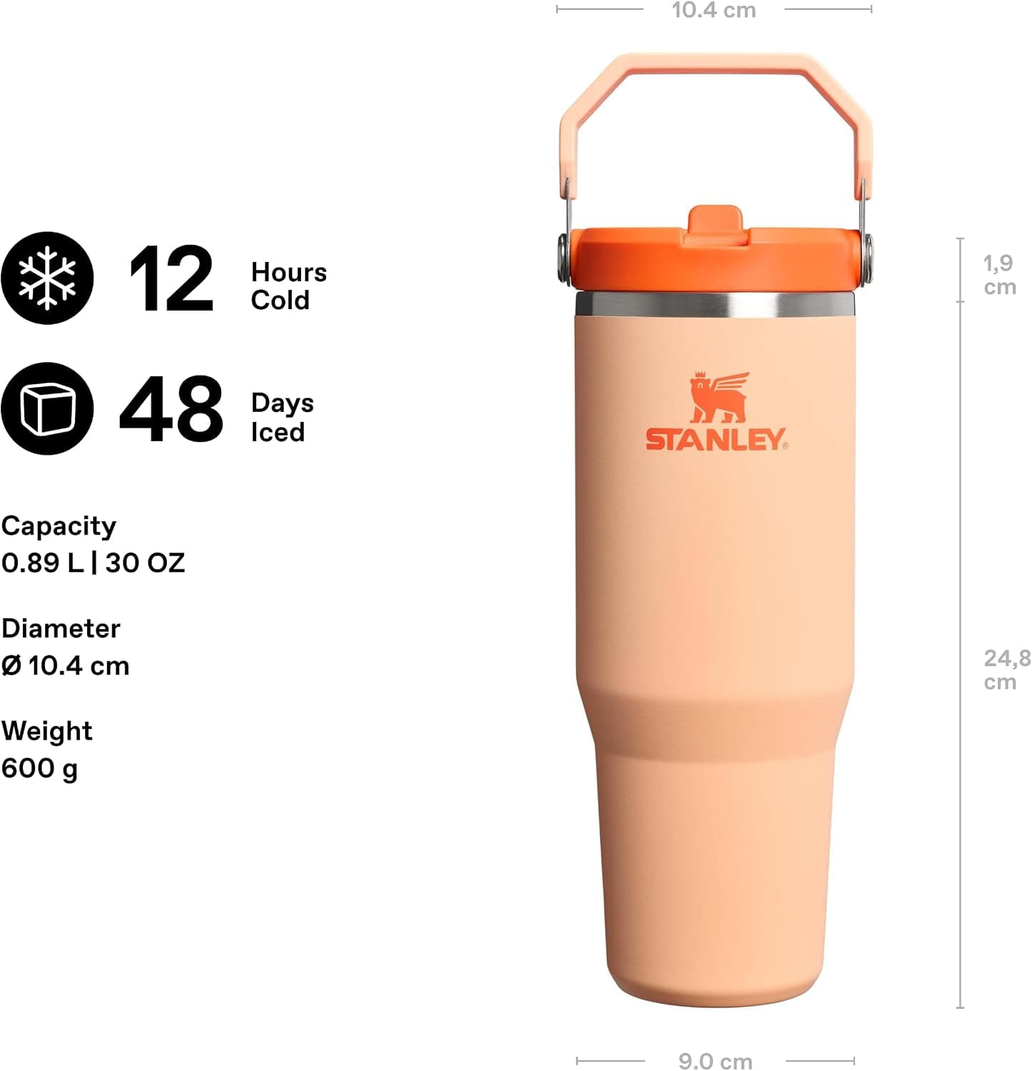 بطری ترموس Stanley IceFlow با نی 0.89 لیتری نارنجی شربتی استیل بطری ترموس Stanley IceFlow با نی 0.89 لیتری نارنجی شربتی استیل