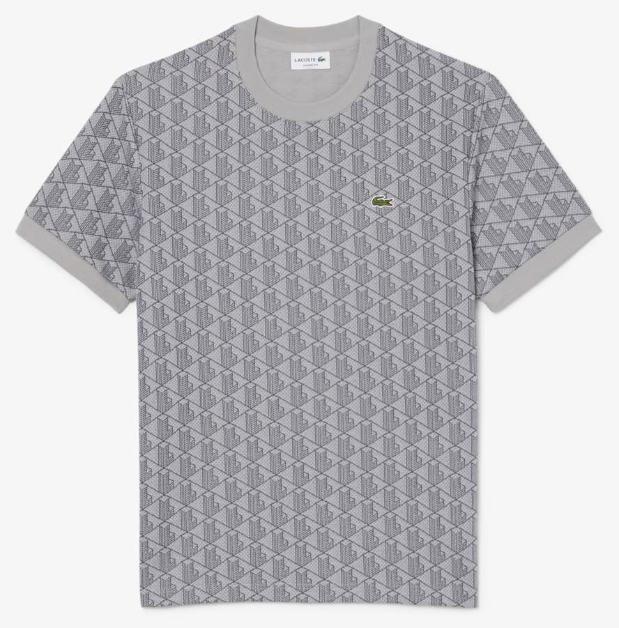 تیشرت مردانه Lacoste فیت کلاسیک یقه گرد مونوگرام خاکستری تیشرت مردانه Lacoste فیت کلاسیک یقه گرد مونوگرام خاکستری