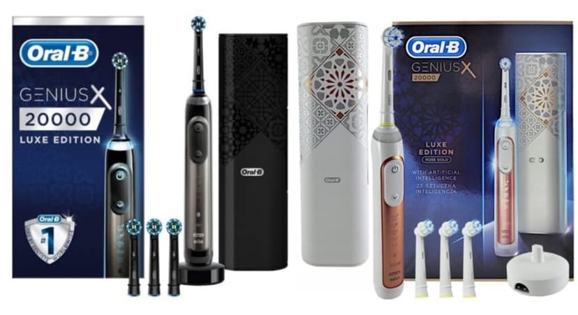 ست مسواک برقی دونفره Oral-B با هوش مصنوعی مدل Genius X 20000 Luxe Edition خاکستری آنتراسیت و Geniusx رزگلد ست مسواک برقی دونفره Oral-B با هوش مصنوعی مدل Genius X 20000 Luxe Edition خاکستری آنتراسیت و Geniusx رزگلد