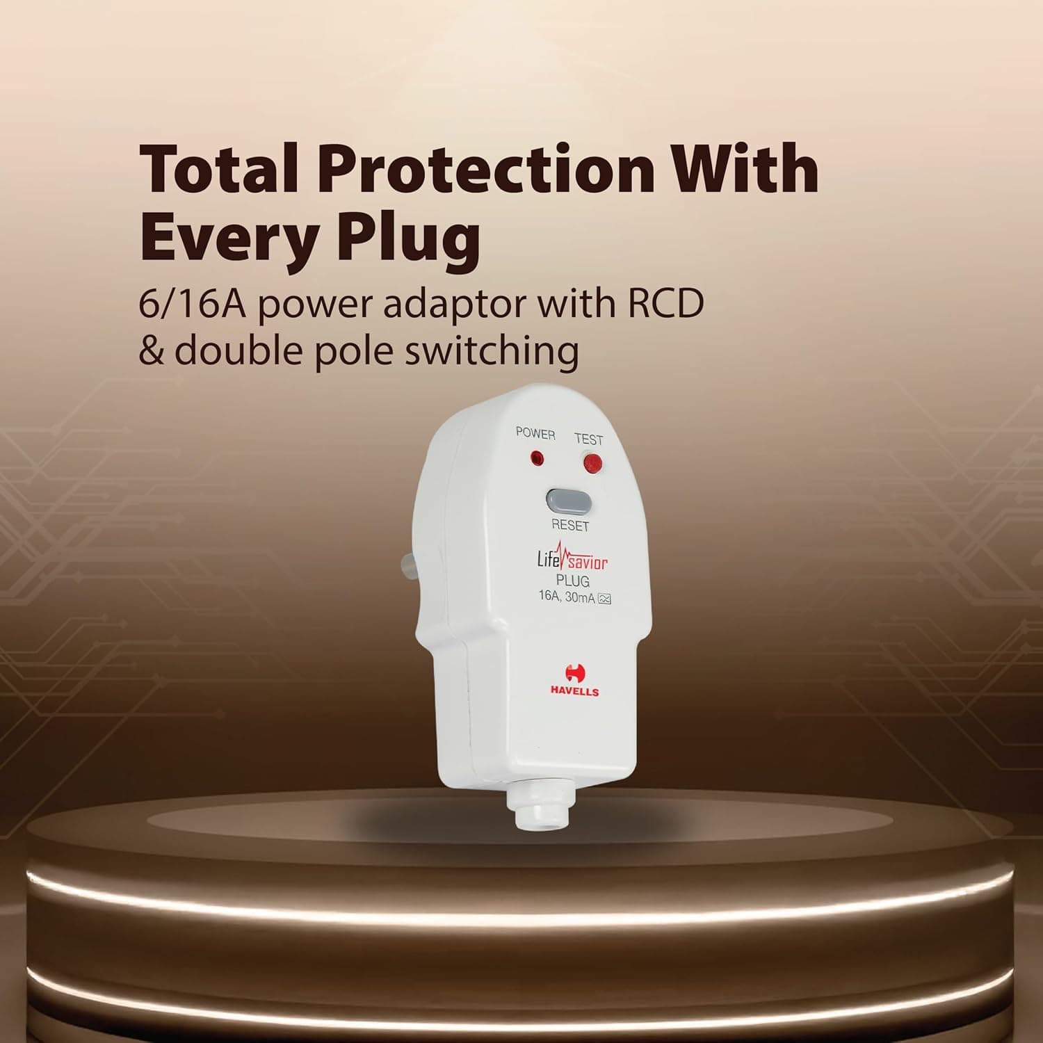 دوشاخه PRCD Havells پلاستیکی سفید 16A 30mA دوشاخه PRCD Havells پلاستیکی سفید 16A 30mA