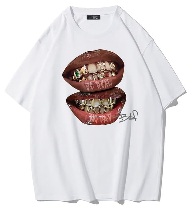 تیشرت BRZ COLLECTION طرح Be Real No Cap رنگ سفید تیشرت BRZ COLLECTION طرح Be Real No Cap رنگ سفید