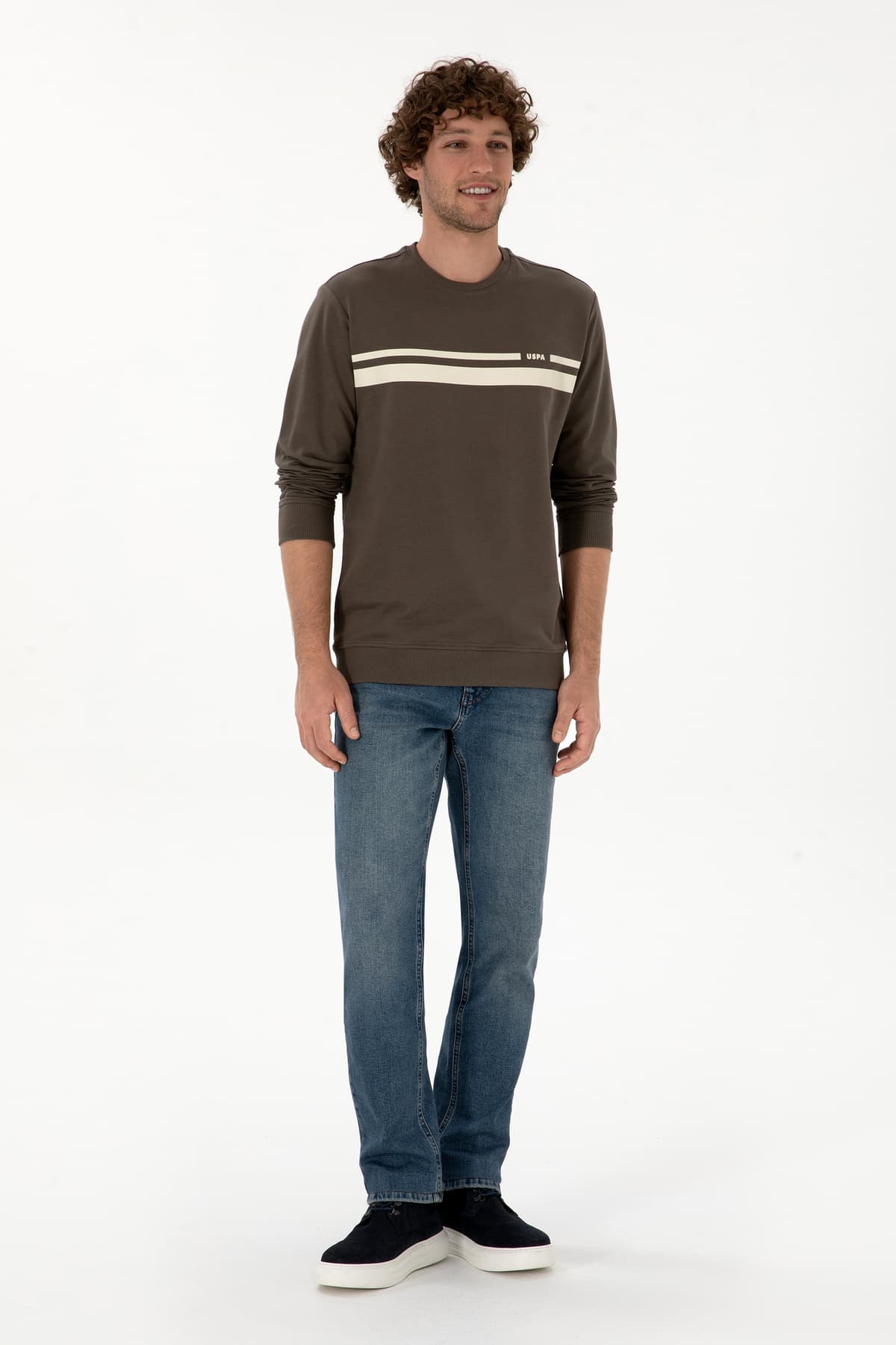 سوئیشرت مردانه U.S. Polo Assn. فیت معمولی یقه گرد قهوهای خاکستری نازک مدل 50313801-VR052 سوئیشرت مردانه U.S. Polo Assn. فیت معمولی یقه گرد قهوهای خاکستری نازک مدل 50313801-VR052