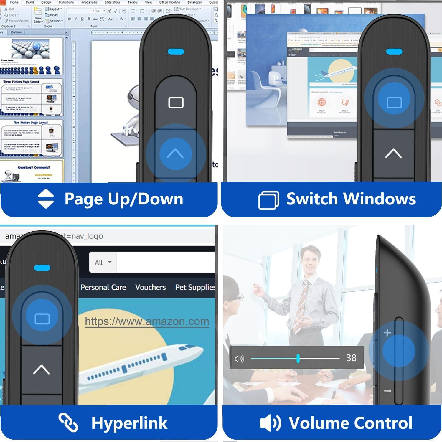 ریموت ارائه بیسیم Kinizuxi دوکاره USB Type C برای PowerPoint با اشارهگر و تعویض اسلاید ریموت ارائه بیسیم Kinizuxi دوکاره USB Type C برای PowerPoint با اشارهگر و تعویض اسلاید