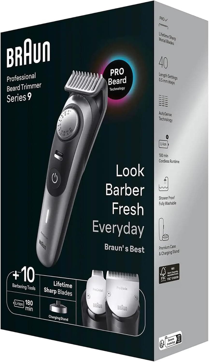 ماشین اصلاح ریش مردانه Braun Series 9 مدل 9420 با ابزار آرایشگری و مدت کارکرد 180-min ماشین اصلاح ریش مردانه Braun Series 9 مدل 9420 با ابزار آرایشگری و مدت کارکرد 180-min