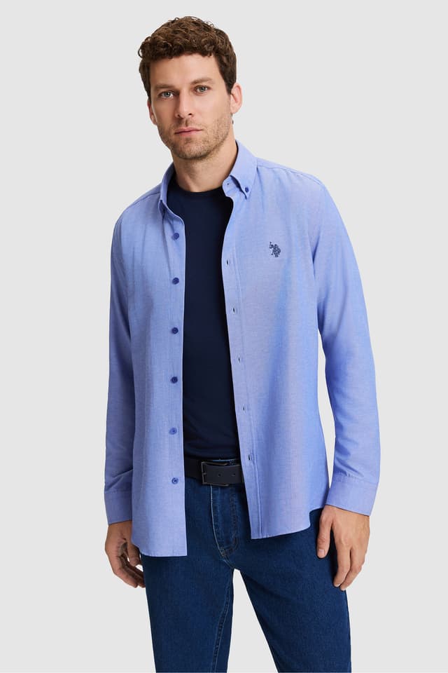 پیراهن مردانه U.S. Polo Assn. آستین بلند ساده آبی آسمانی مدل 50324708-VR032 پیراهن مردانه U.S. Polo Assn. آستین بلند ساده آبی آسمانی مدل 50324708-VR032