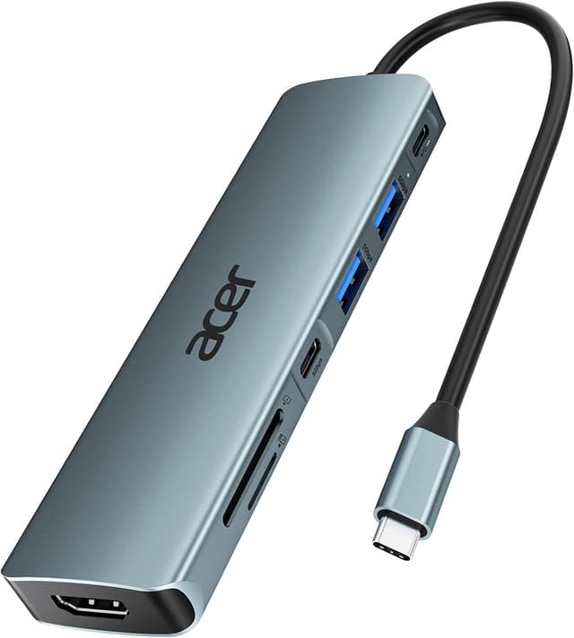 هاب USB-C هفتکاره Acer با خروجی 4K HDMI و کارتخوان SD هاب USB-C هفتکاره Acer با خروجی 4K HDMI و کارتخوان SD