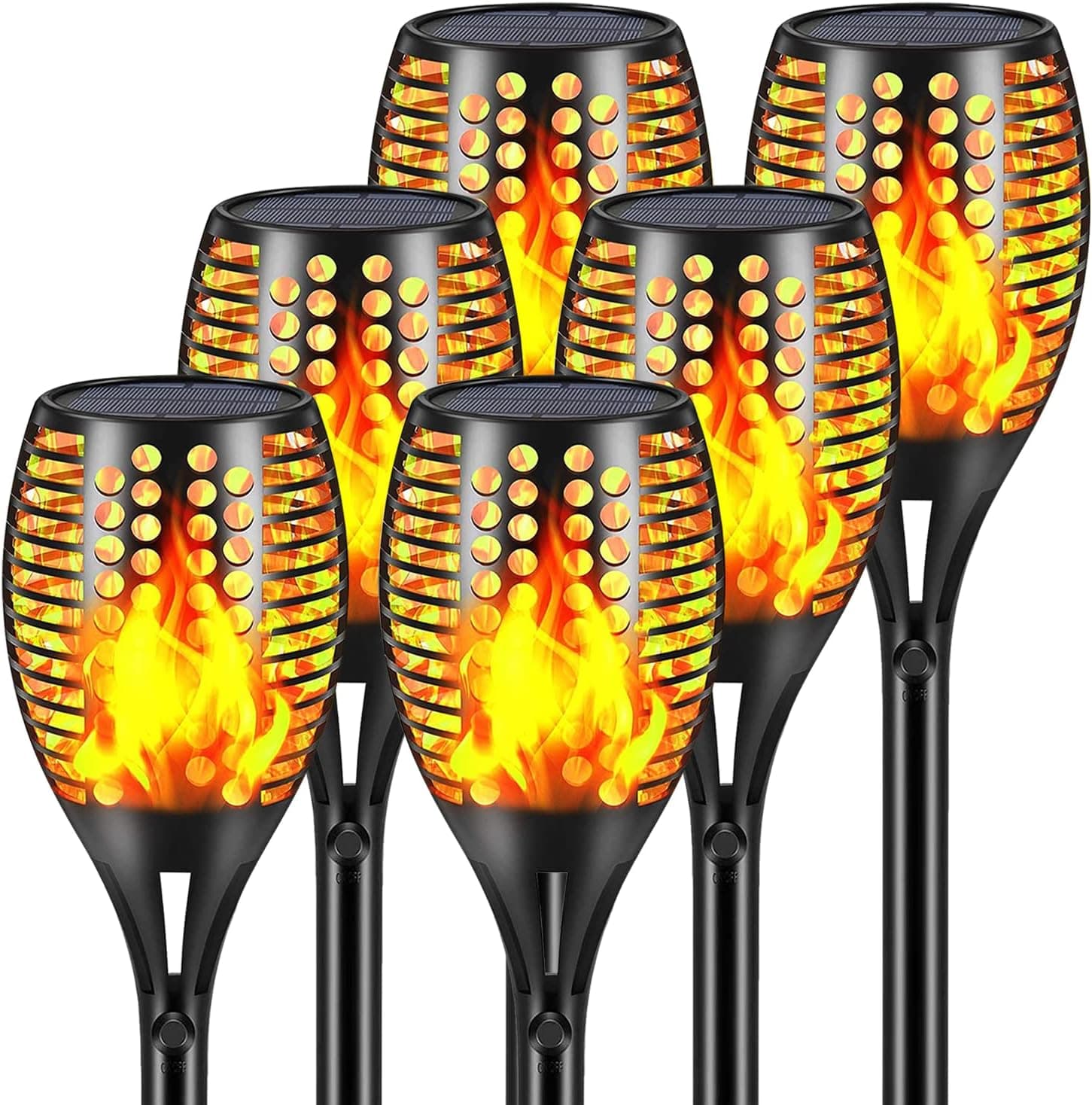چراغ مشعل خورشیدی فضای باز Aityvert با شعله لرزان ضدآب 42.9 inches روشنایی خودکار از غروب تا طلوع 4Pack چراغ مشعل خورشیدی فضای باز Aityvert با شعله لرزان ضدآب 42.9 inches روشنایی خودکار از غروب تا طلوع 4Pack