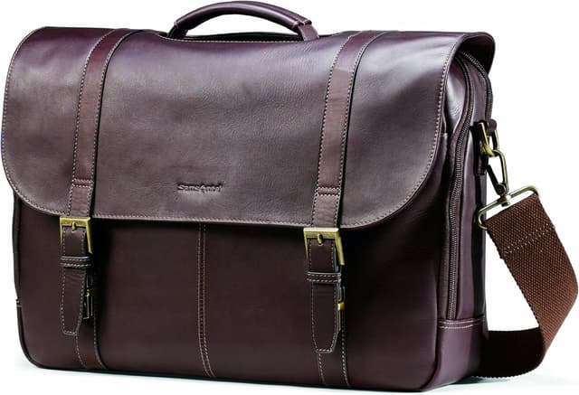 کیف دوشی مردانه Samsonite چرمی با درِ تاشو کیف دوشی مردانه Samsonite چرمی با درِ تاشو