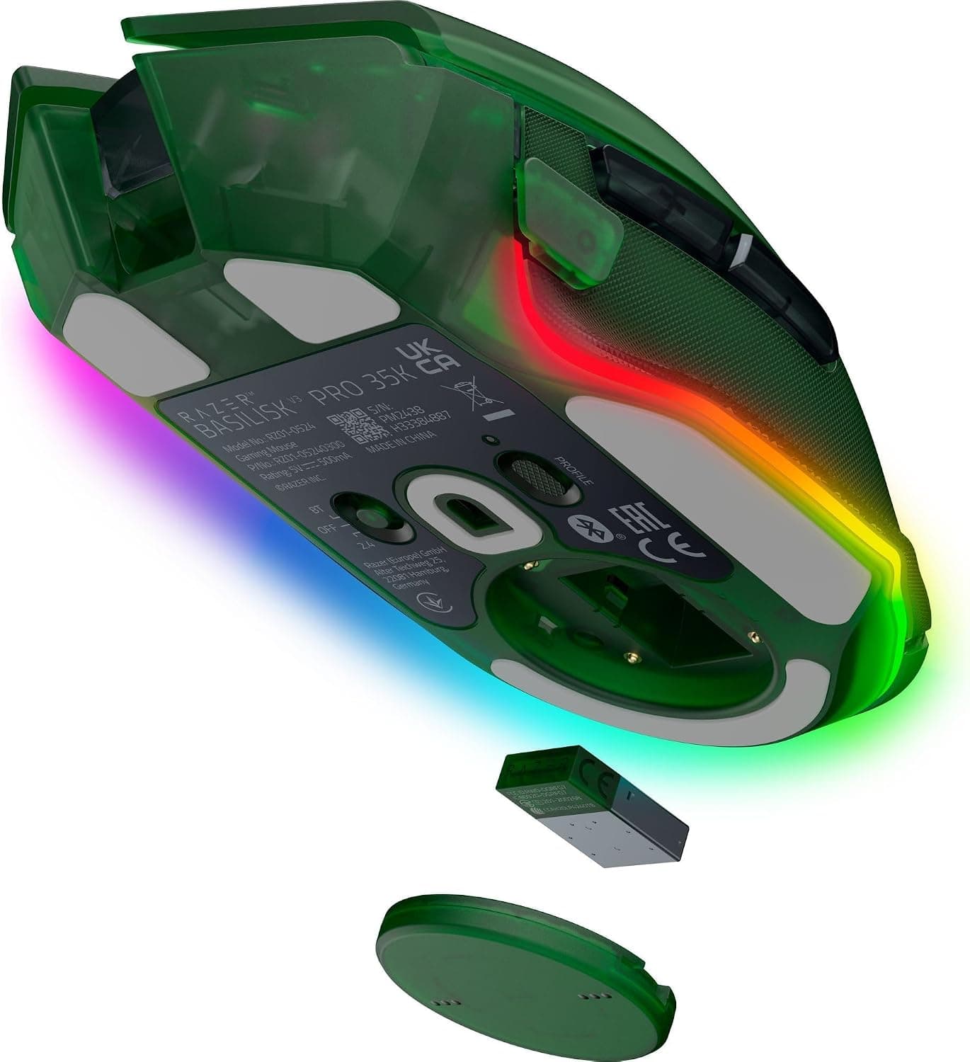 ماوس بازی بیسیم ارگونومیک RGB Razer مدل Basilisk V3 Pro 35K با چرخ 4 جهته، حسگر 35K DPI و 13 دکمه، سبز فانتوم ماوس بازی بیسیم ارگونومیک RGB Razer مدل Basilisk V3 Pro 35K با چرخ 4 جهته، حسگر 35K DPI و 13 دکمه، سبز فانتوم