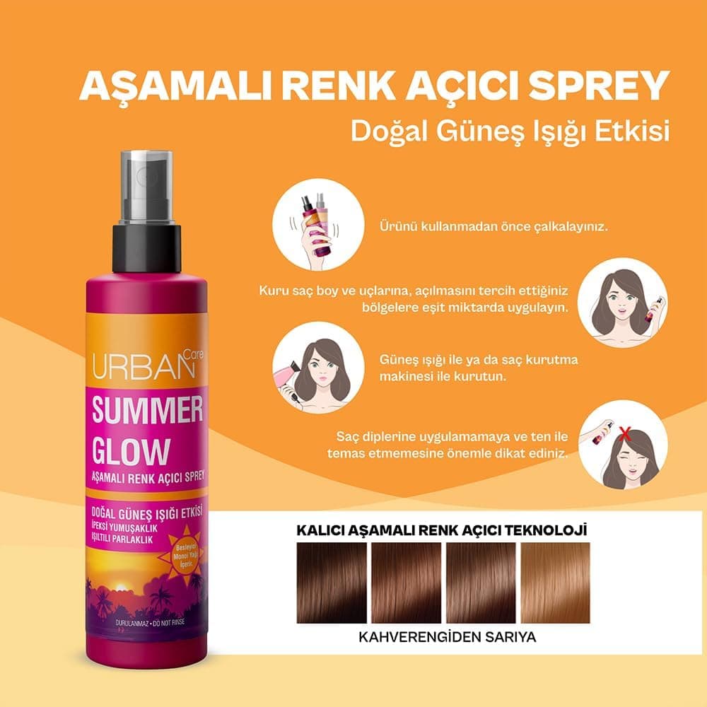 اسپری روشنکننده تدریجی مو Urban Care Summer Glow 150 ml وگان اسپری روشنکننده تدریجی مو Urban Care Summer Glow 150 ml وگان