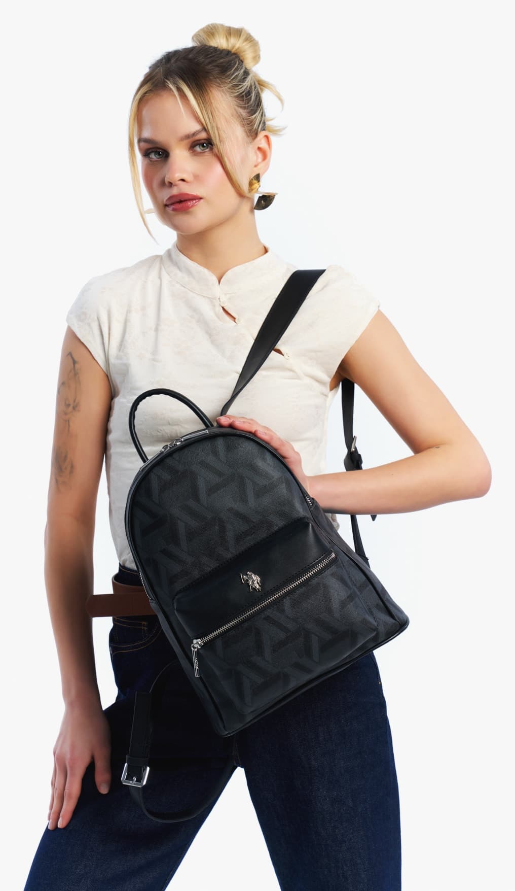 کوله پشتی زنانه U.S. Polo Assn. مشکی مدل Us26122 کوله پشتی زنانه U.S. Polo Assn. مشکی مدل Us26122