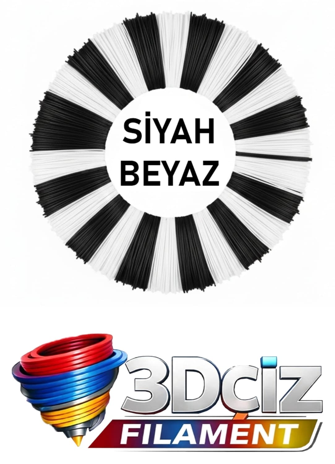 فیلامنت PLA قلم سه بعدی 3D Çiz مشکی و سفید 10x2 متری فیلامنت PLA قلم سه بعدی 3D Çiz مشکی و سفید 10x2 متری