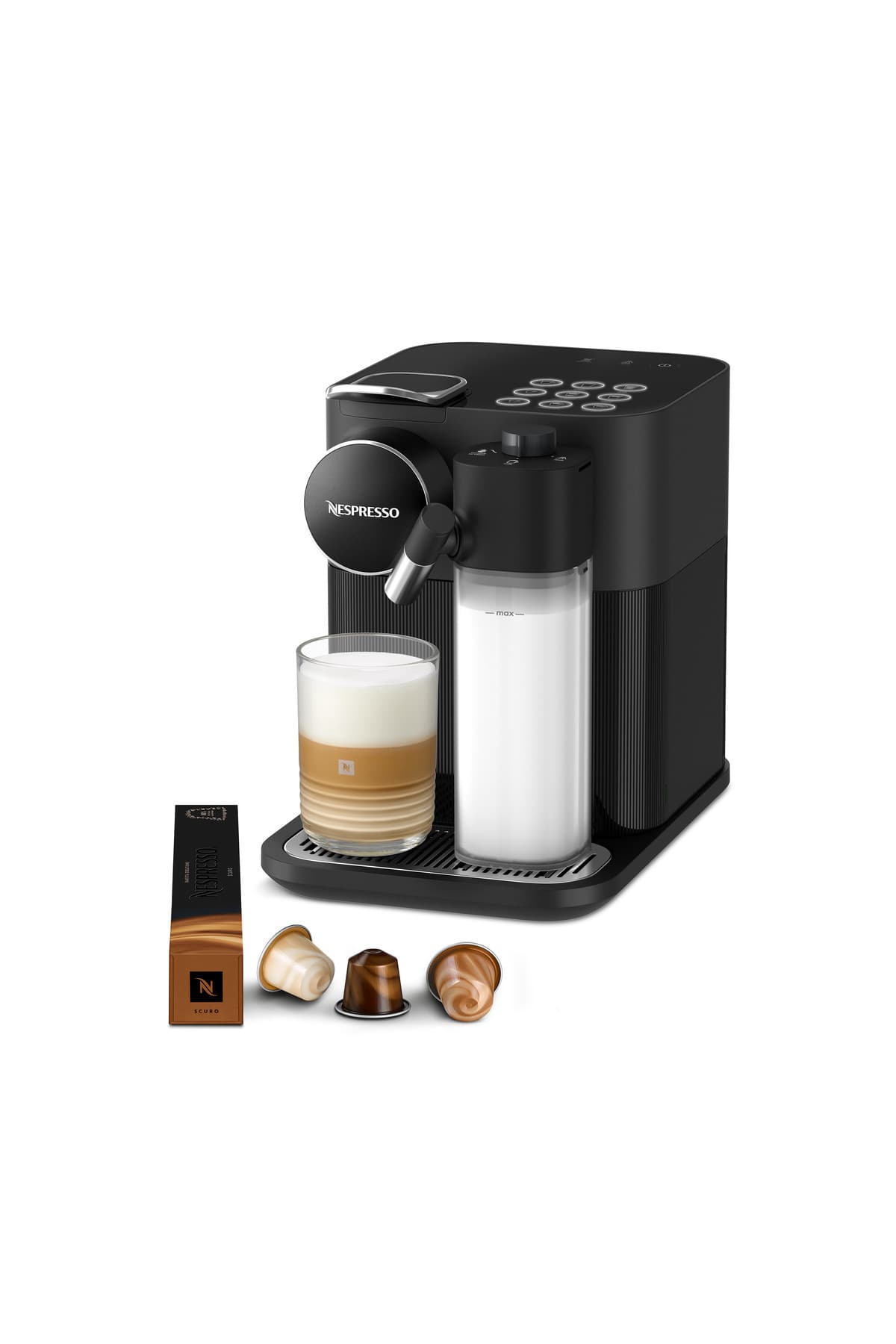 دستگاه اسپرسوساز Nespresso Gran Latissima مشکی با سیستم شیر مدل F541 دستگاه اسپرسوساز Nespresso Gran Latissima مشکی با سیستم شیر مدل F541